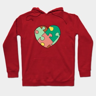 Spring Shades Jigsaw Heart Hoodie